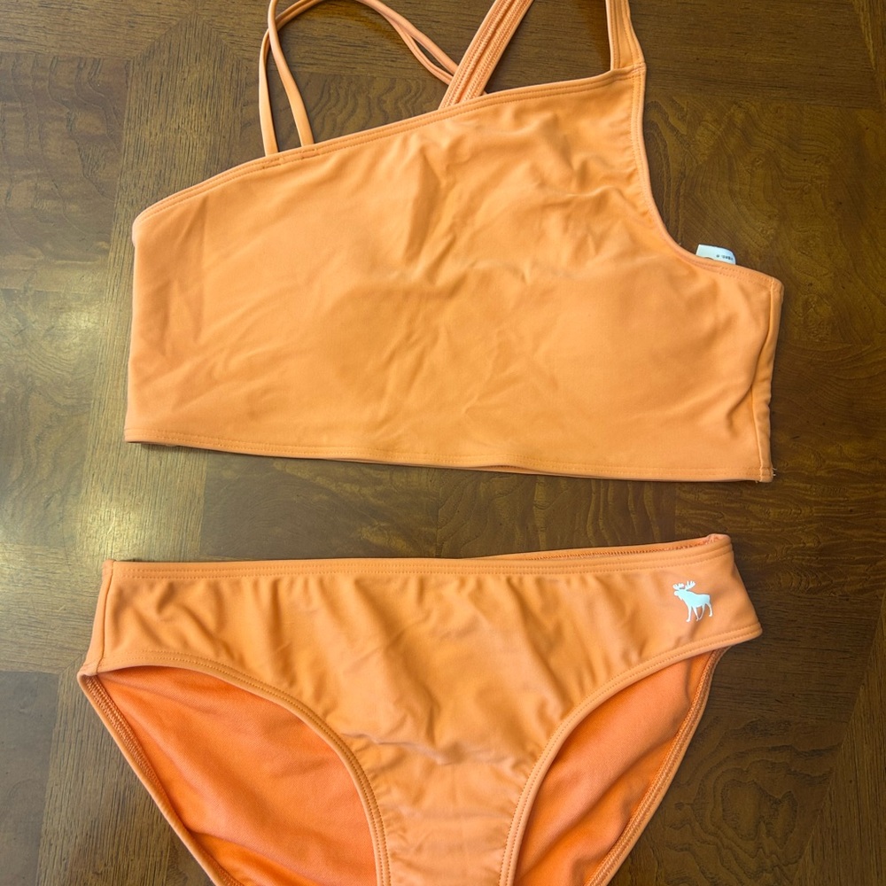 abercrombie kids Orange One-Shoulder Swim Bikini Set